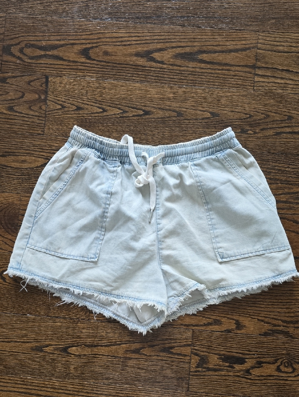 Blank NYC Light Blue High-Waist Drawstring Denim Shorts